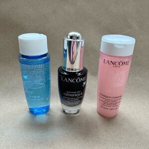 Lancôme Trio: Bi-Facial Makeup Remover, Génifique Youth Serum, Tonique Confort.